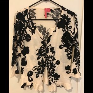 Charlotte Tarantola White And Black Cardigan M